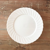 Fête élégante minimaliste Vintage moderne 7.5 10 pouces blanc personnalisé écologique blanc assiettes fantaisie pour mariage