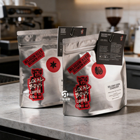 Sacs d'emballage alimentaire personnalisés de 12 oz, 250g, 500g, 1kg, en aluminium, pour grains de café, avec impression de design, sachets Ziplock à fond plat pour aliments pour animaux de compagnie, qualité alimentaire