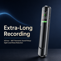 [Modèle Exclusif] Enregistreur Vocal Numérique Professionnel WAV 8 Go-64 Go de Stockage USB Boîtier Métallique Enregistrement Longue Durée 60H Écran TFT