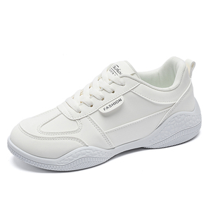 Moda damas calzado de cuero blanco <span class=keywords><strong>mujer</strong></span> casual correr caminar Zapatos Zapatillas de deporte de las mujeres <span class=keywords><strong>Tenis</strong></span> - Product Image 1