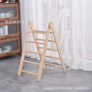 Benarita Wooden Climbing <b>Frame</b> 92x77.5x80cm Triangular Indoor <b>Play</b> Structure For Toddlers Children's Toy - Product Image 3