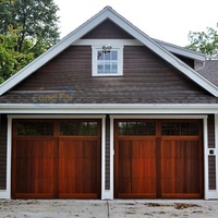 Porte de garage en bois de cèdre massif Long Tai, résistante aux intempéries, réduction du bruit, anti-UV, porte élévatrice électrique pour villa