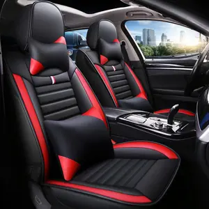 Fundas de cuero para asiento de coche, conjunto completo, impermeable, funda de cojín para vehículos automotrices, ajuste Universal para coches, camiones, SUV