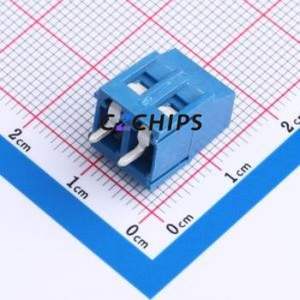 DB128L-5.0-2P-BU-S Screw Terminal Block Through hole Component (THT),P=5mm Connector 1x2P 5mm Blue Through Hole - Product Image 2