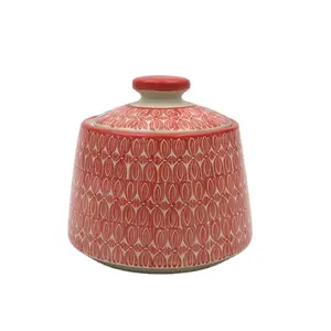 批发陶瓷糖锅厨房密封陶瓷储物罐带盖和标志