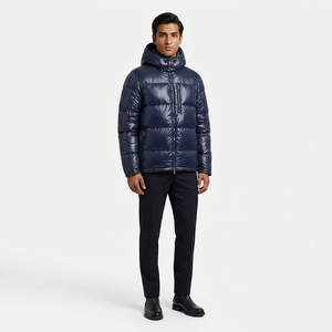 Veste matelassée en nylon/coton pour homme adulte FINER THREADS, bleu marine, vêtement décontracté, chaud, respirant, séchage rapide, style streetwear - Product Image 1