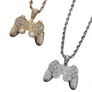925 Silber Game-Controller Anhänger Moissanit Charm Halskette Iced Out Hip-Hop Schmuck für Partys - Product Image 4