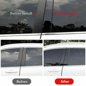 6 pièces voiture fenêtre pilier poteaux garnitures de porte couverture décoration <span class=keywords><strong>autocollant</strong></span> noir brillant pour Chevrolet Malibu 2016 2017-2021 - Product Image 5