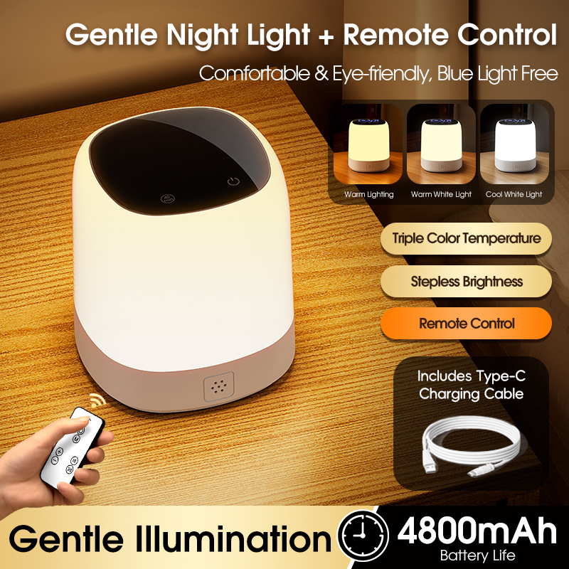 Nouvelle veilleuse tactile à écran noir, télécommande 2400ma