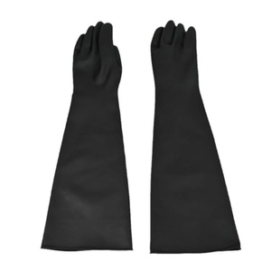 Ekstra uzun neopren eldiven kaymaz fonksiyonu asit Alkali kimyasal dayanıklı yaşlanma dayanıklı silikon içermeyen dayanıklı eldiven - Product Image 5