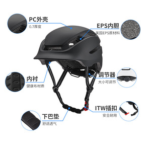 Casque de vélo pour adulte en PC et EPS, réglable, respirant, avec visière pour la protection cycliste - Product Image 1