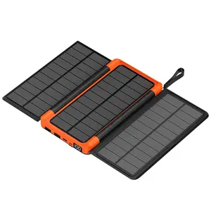 Wholesale Foldable Solar Panel Generator External Cell Phone Battery Pack Wireless Charger Solar Power Bank 10000mAh 20000mAh