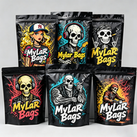 Sachets Mylar personnalisés colorés de 3,5 g, pochettes verticales avec fermeture éclair, sachets refermables en aluminium avec votre design imprimé