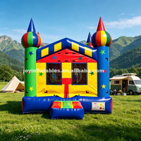Château gonflable arc-en-ciel étoilé, château de saut coloré avec dômes et tours pour divertissement en parc