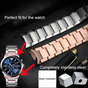 Sang Trọng Hàng Đầu Đúng Đầy Đủ Rắn Thép Không Gỉ Dây Đeo Kim Loại 22Mm Brushed Cong End Thay Thế Liên Kết Triển Khai Clasp Ban Nhạc Đồng Hồ - Product Image 3