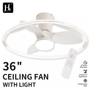 Ventilateur de plafond intelligent avec éclairage et télécommande, contrôle par application, moderne, pour la maison - Product Image 2