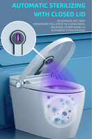 Siège de toilette intelligent tout-en-un avec télécommande, chauffage, chasse d'eau automatique, capteur et siège en céramique pour salle de bain