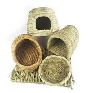 <span class=keywords><strong>Cage</strong></span> à mailles de lapin <span class=keywords><strong>Gerbil</strong></span> pour animaux domestiques, nid d'herbe tissé, maison de lapin, yourte, château de cochon d'inde, lit, abri, jouet à mâcher - Product Image 1