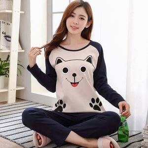 Atacado Novo Conjunto de Pijama Feminino Estampado com Desenho Animado, 2 Peças, Roupa de Dormir Macia e Solta para Casa, Mangas Compridas - Product Image 3