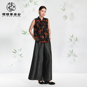 Summer Silk Sleeveless Casual Chiffon Blouses Women Floral Shirts Ladies Casual <b>Tops</b> Clothes Women Wholesale - Product Image 2