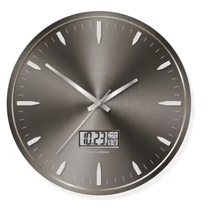 14 Inch Modern Luxury Digital Lcd Display Decorative Wall Clock Custom Logo Silent Plastic Custom Clocks For Living Room