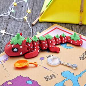 Funny 3D Printed Strawberry Dragon Toy Decoration Ornament <b>Creative</b> <b>Gift</b> Realistic Cute Toy - Product Image 3