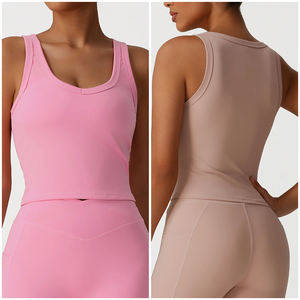 Sm2526-2 Облегающая майка для йоги, Женская быстросохнущая высокоэластичная майка без рукавов для занятий спортом, женский спортивный бюстгальтер - Product Image 3