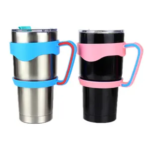 Grip-It Tumbler Cup Handle for 30oz tumbler, Spill Proof Plastic Grip handles For RTIC Cooler Stainless Steel Tumblers