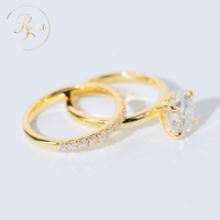 Personnalisé 2.28CT VVS Lab Cultivé Or Jaune 925 Anneaux De Mariage En Argent Sterling De Luxe Fine Jewelry pour Femmes Hommes Couple Ensemble