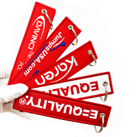 Llavero Personalizado de Tela Tejida con Impresión a Doble Cara, Etiqueta de Avión, Bordado con Logotipo, Llavero Bordado Personalizado