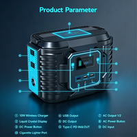 Station d'alimentation portable 300W 72000mAh avec logo personnalisé, générateur solaire MPPT à onde sinusoïdale pure 266Wh, panneau solaire OEM, lampe de poche pour voiture