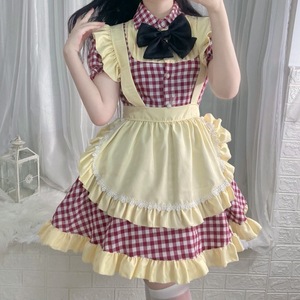Maid Outfit Lolita Style Dress With Apron And <b>Bow</b> Headband For Cosplay Anime Role Play Spring 2025 - Product Image 3
