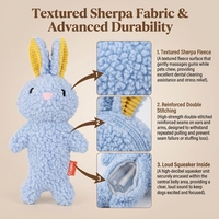 Jouet pour chien en peluche couineur Lapin en polaire Sherpa avec couineur BB, 4 couleurs, interactif pour chiot, vente en gros OEM