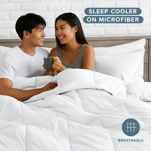 Couette matelassée en microfibre, fabrication directe d'usine, toutes saisons, blanche, literie de chambre à coucher, taille personnalisée, <span class=keywords><strong>prix</strong></span> de gros - Product Image 3