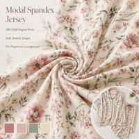Tissu satiné en polyester tissé imprimé floral romantique pour vêtements pour enfants (garçons et filles) 125 GSM, doux et lisse, vente en gros