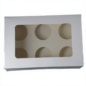 Manufacturer Wholesale Custom Design Clear Window Recyclable Self Erecting Paperboard <b>Cupcake</b> <b>Box</b> Packaging for Candy Chocolate - Product Image 2
