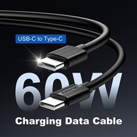 Cable de Datos ESEEKGO G-01AB de Carga Rápida Tipo-C a Tipo-C, 1M 3.3FT, Negro, USB-C a USB para Laptops y Teléfonos Móviles, 3.3FT/1M, Negro