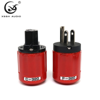 Conector de Alimentación CA de 3 Pines XSSH HIFI, Latón Chapado en Oro Rodio, 15A con Fusible, Conector Eléctrico con Orificio para Cable de 6.5 a 17mm
