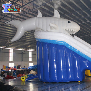 Ngoài trời công viên nước, cá mập <span class=keywords><strong>Inflatable</strong></span> trượt Hồ bơi bơm hơi khổng lồ trượt nước cho người lớn - Product Image 6