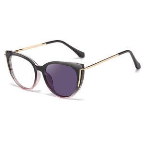 Nuevas monturas ópticas Cat Eye para mujer, anti luz azul, montura completa, lentes de PC, diseño de moda, origen Taizhou HL 95012 - Product Image 3