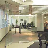 Mur de verre pliant sans cadre en aluminium, cloison mobile en verre pour bureau et commerce
