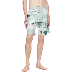 Boardshorts da uomo con stampa a quattro vie con stampa a forma di <span class=keywords><strong>palma</strong></span> da uomo con tasche chiuse con bottone pantaloncini da spiaggia - Product Image 1