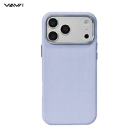 Étui de téléphone en cuir végétalien VAWI V-L06 pour iPhone 13 14 15 16 17 18 Pro Max, chargement magnétique sans fil, finition mate, toucher doux