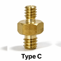 Adaptateur de montage fileté en laiton usiné CNC pour pièces de caméra, vis de conversion pour support de microphone et trépied, métal, conversion 1/4 ou 3/8