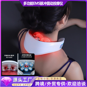 Neck Massager Pulse Vibration <b>Heating</b> Therapy <b>USB</b> Rechargeable For Home And Commercial Use White - Product Image 5