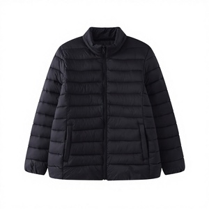 Wholesale Men's Autumn Warm Cotton <b>Padded</b> Bomber Jacket Windproof Casual Sports Stand Collar Zipper Logo Front Pockets - Product Image 3