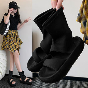 Sandales Joker à bout ouvert pour femme, nouvelle collection été 2025, à semelle épaisse compensée, élastiques et ajustables, pour <span class=keywords><strong>l</strong></span>'extérieur, modèle 26 - Product Image 1