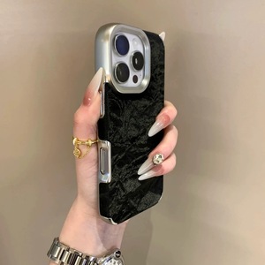 Fashion 2025 Luxury Electroplated TPU+Leather <strong>Case</strong> for 13/14/15/16 Pro Max Shockproof Waterproof Matte Fabric <strong>Marble</strong> - Product Image 4