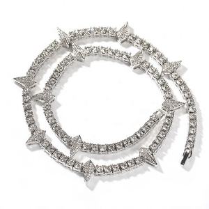 สร้อยคอฮิปฮอปแบบใหม่ ผลิตจากไทเทเนียมสตีล ดีไซน์หยดน้ำมัน สไตล์คลับเก๋ไก๋  พร้อมโซ่คิวบันประดับเพชรซิร์โคเนีย - Product Image 1