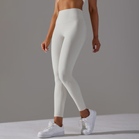 High-waisted buikverstevigende spandex/nylon nude enkellange yogabroek dames strakke leggings
